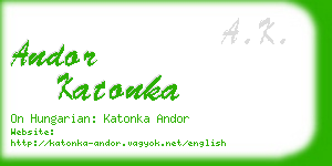 andor katonka business card